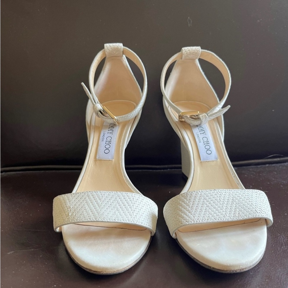 Jimmy Choo Women's Cream Ankle-Strap Sandals